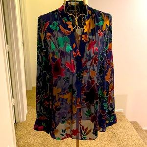 COPY - Alice and Olivia Amos  floral burnout tunic